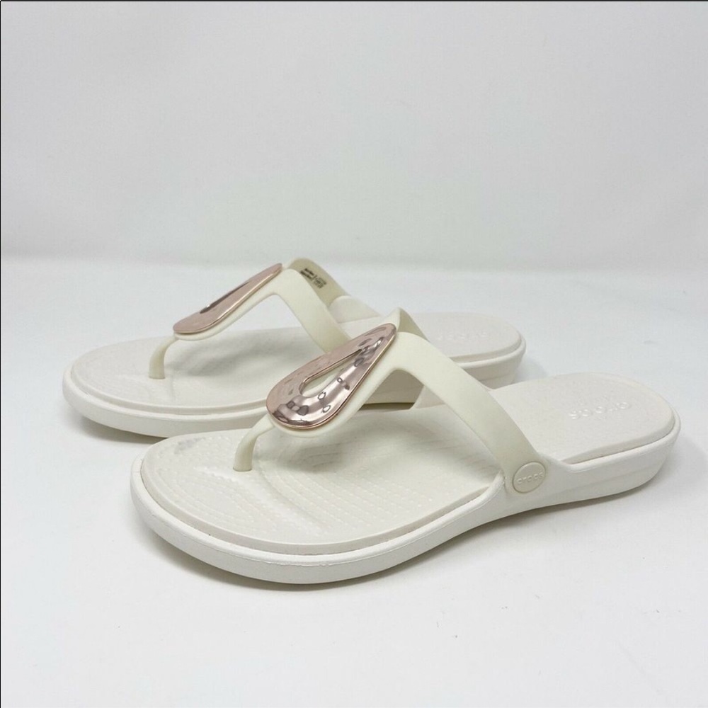 Crocs Dual Comfort Sanrah Liquid Metallic FlipFlop
